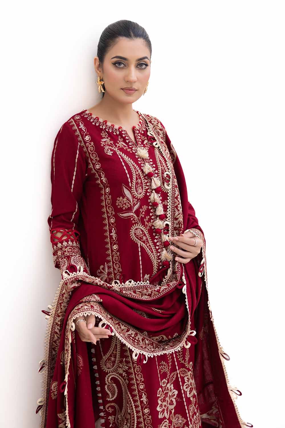 Gul Ahmed | Winter Collection 24 | Acrylic Dupatta AP-42009 by Gul Ahmed - Designer Dress - Type: Ladies Clothes - Available at Libayah - 100% Original