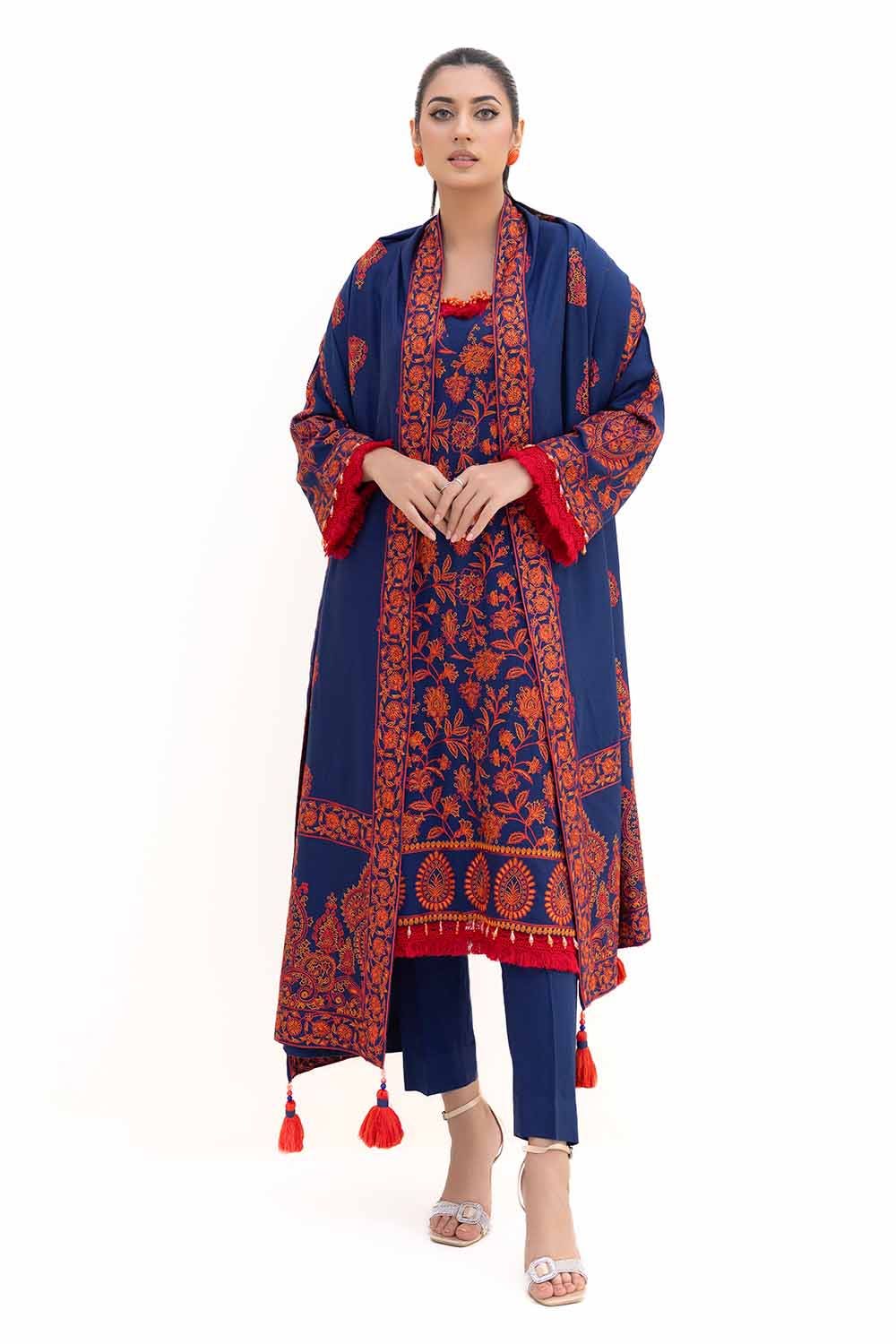 Gul Ahmed | Winter Collection 24 | Acrylic Suit with Embroidered Acrylic Dupatta AP-42012 by Gul Ahmed - Designer Dress - Type: Ladies Clothes - Available at Libayah - 100% Original