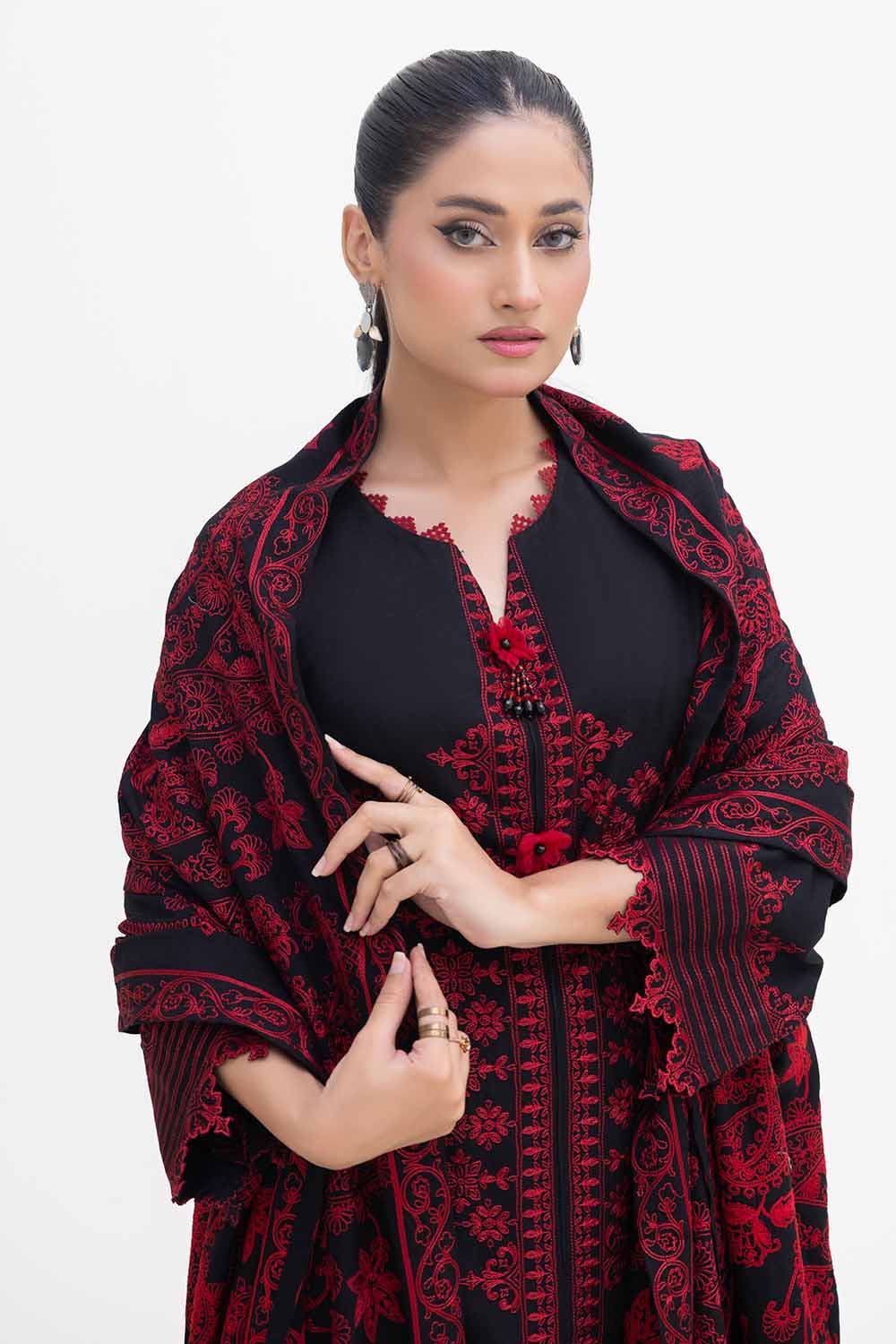 Gul Ahmed | Winter Collection 24 | Acrylic Dupatta AP-42013 by Gul Ahmed - Designer Dress - Type: Ladies Clothes - Available at Libayah - 100% Original