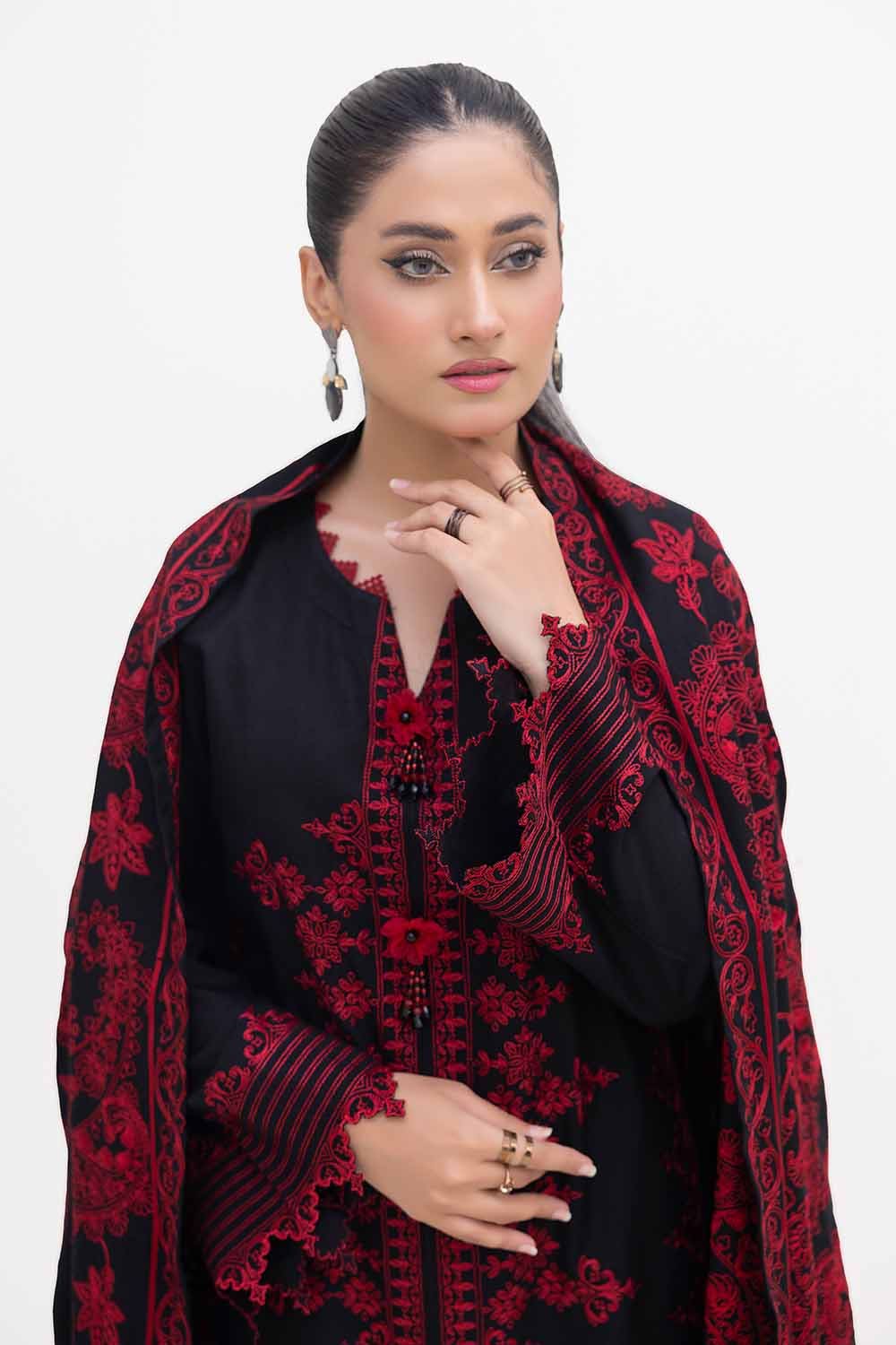 Gul Ahmed | Winter Collection 24 | Acrylic Dupatta AP-42013 by Gul Ahmed - Designer Dress - Type: Ladies Clothes - Available at Libayah - 100% Original