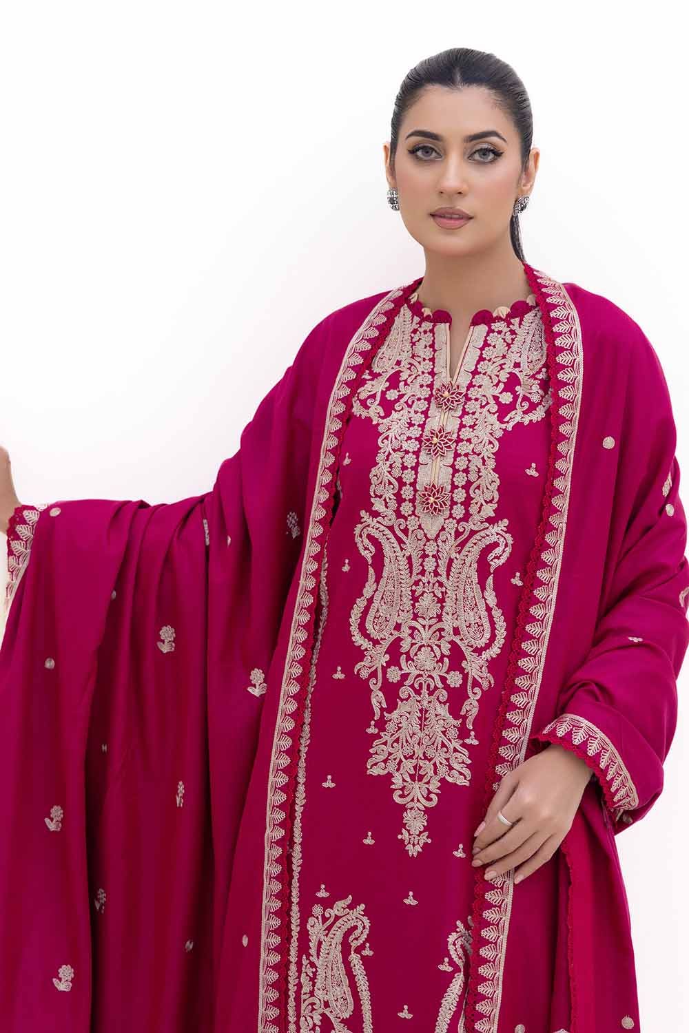 Gul Ahmed | Winter Collection 24 | Acrylic Dupatta AP-42014 by Gul Ahmed - Designer Dress - Type: Ladies Clothes - Available at Libayah - 100% Original