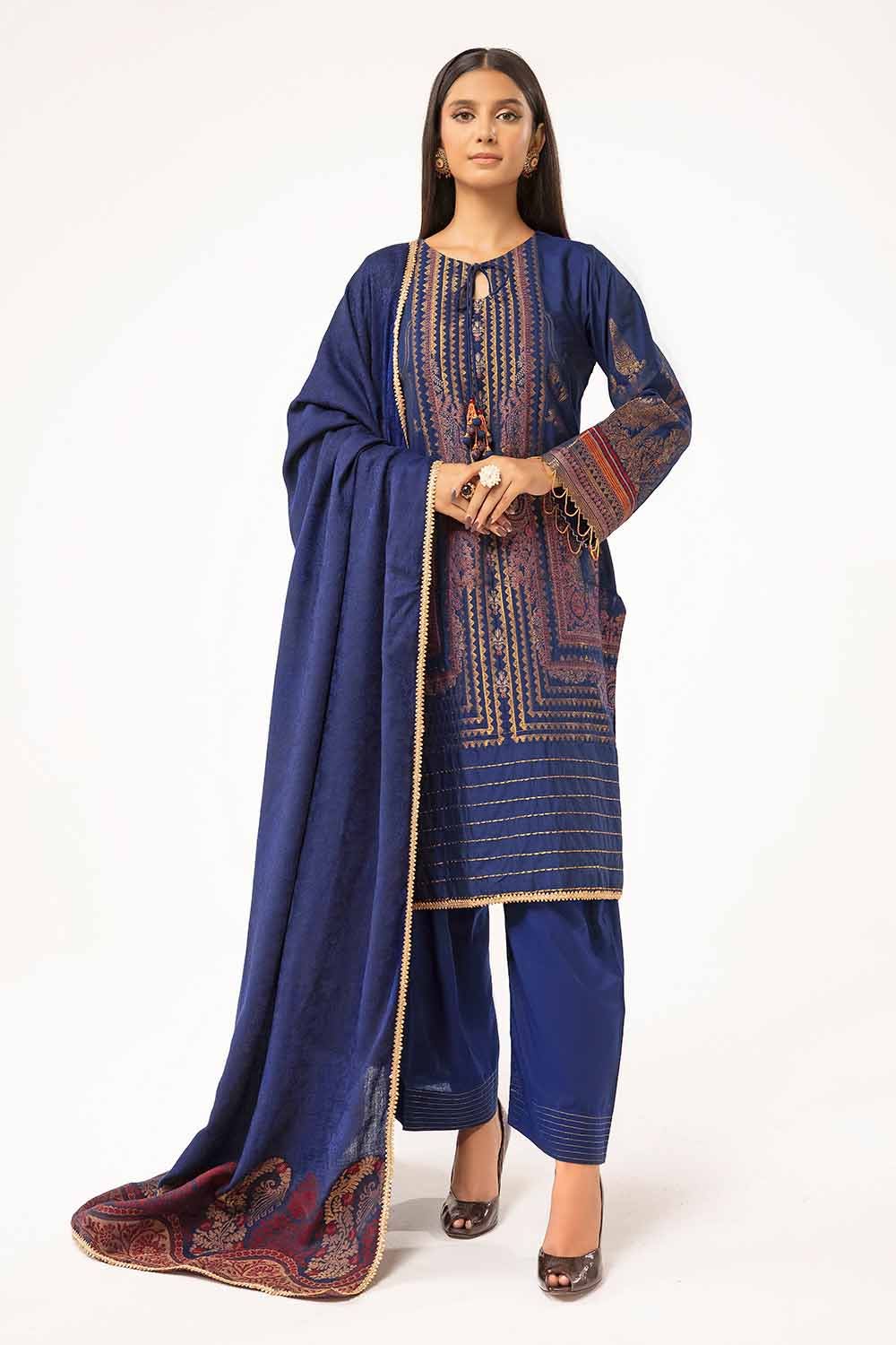 Gul Ahmed | Winter Collection 24 | Khaddar Suit with Pashmina Shawl AP-42020 by Gul Ahmed - Designer Dress - Type: Ladies Clothes - Available at Libayah - 100% Original