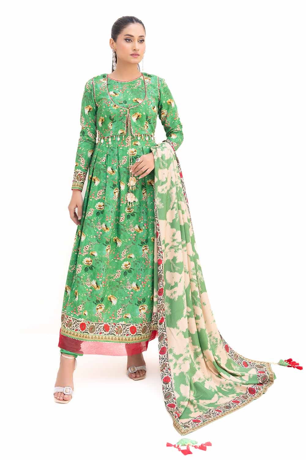 Gul Ahmed | Winter Collection 24 | Khaddar Suit with Printed Pashmina Dupatta AP-42036 by Gul Ahmed - Designer Dress - Type: Ladies Clothes - Available at Libayah - 100% Original