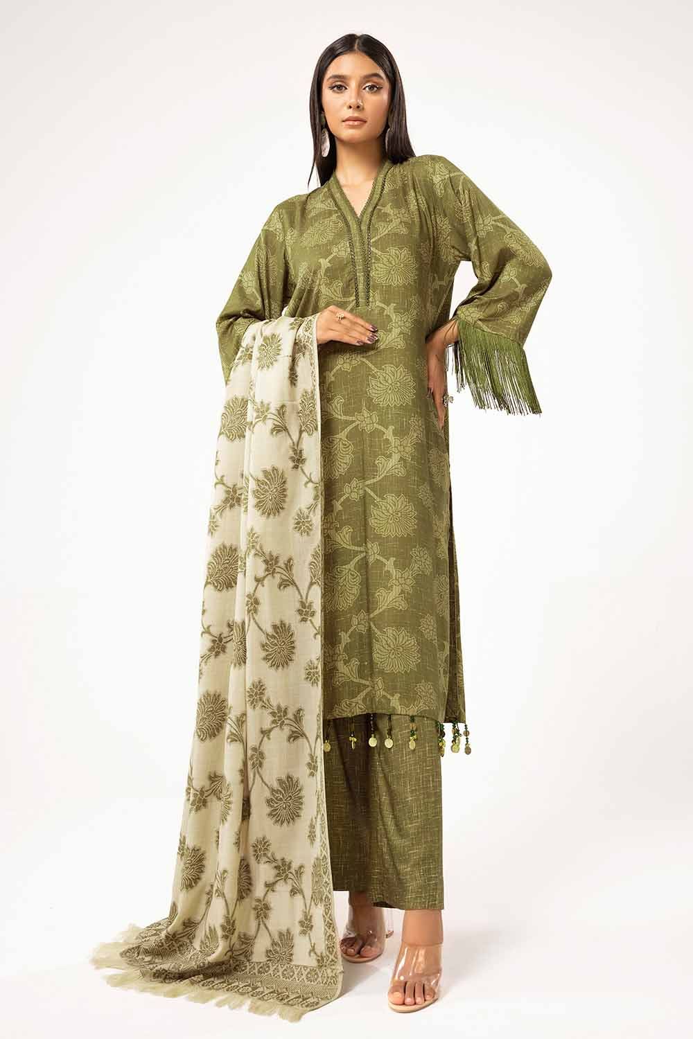 Gul Ahmed | Winter Collection 24 | Pashmina Dupatta AP-42047 by Gul Ahmed - Designer Dress - Type: Ladies Clothes - Available at Libayah - 100% Original