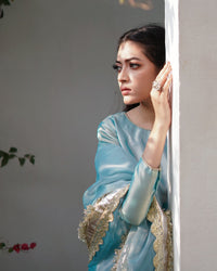 Zar | Gharara Formals | Aqua by Zar - Designer Dress - Type: Ladies Clothes - Available at Libayah - 100% Original