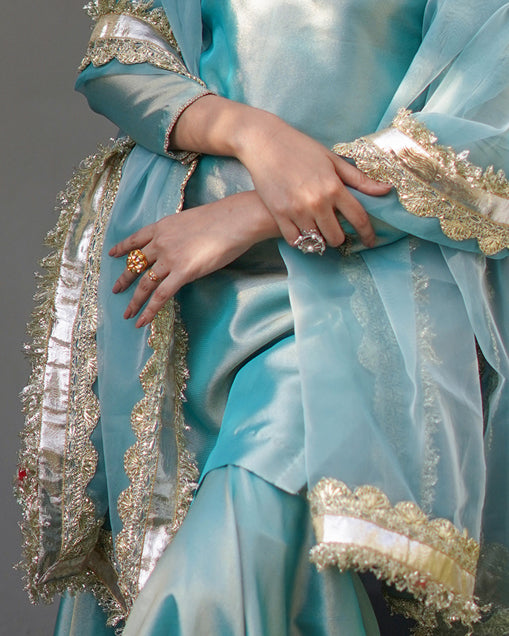 Zar | Gharara Formals | Aqua by Zar - Designer Dress - Type: Ladies Clothes - Available at Libayah - 100% Original
