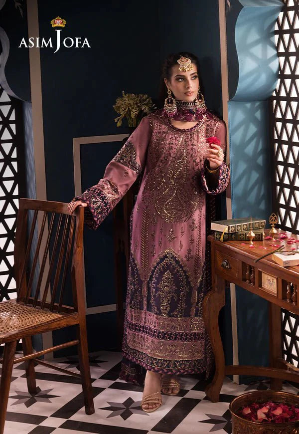 Asim Jofa | Fasana e Ishq Eid Luxury Lawn | AJFI-22 by Asim Jofa - Designer Dress - Type: Ladies Clothes - Available at Libayah - 100% Original