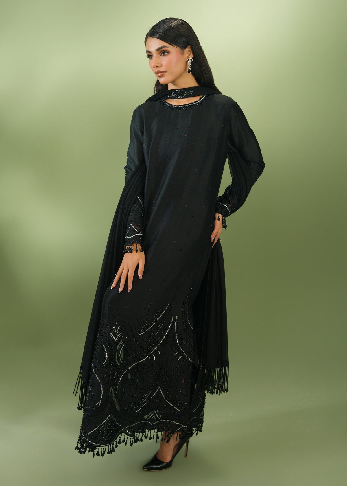 Jeem | Celestial Luxe Formals |AURA BLACK by Jeem - Designer Dress  - Type : Ladies Clothes - Available at Libayah - 100% Original 