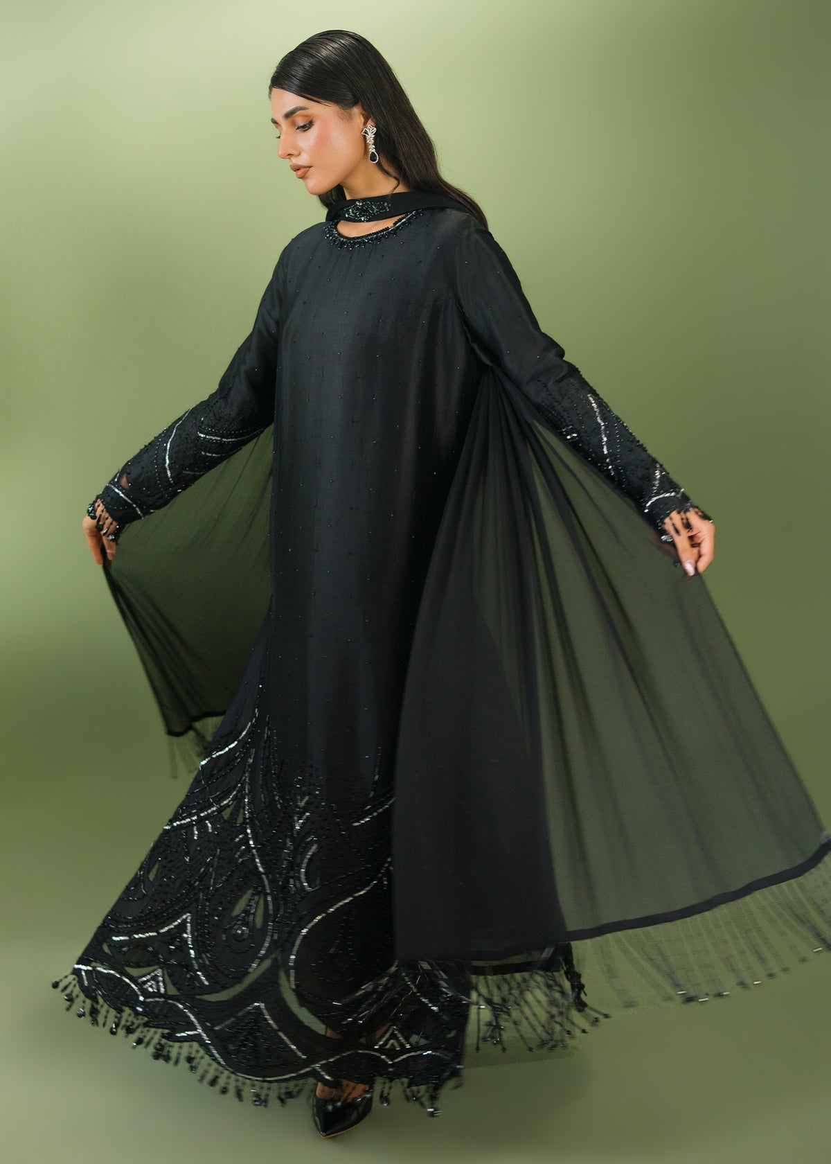 Jeem | Celestial Luxe Formals |AURA BLACK by Jeem - Designer Dress  - Type : Ladies Clothes - Available at Libayah - 100% Original 