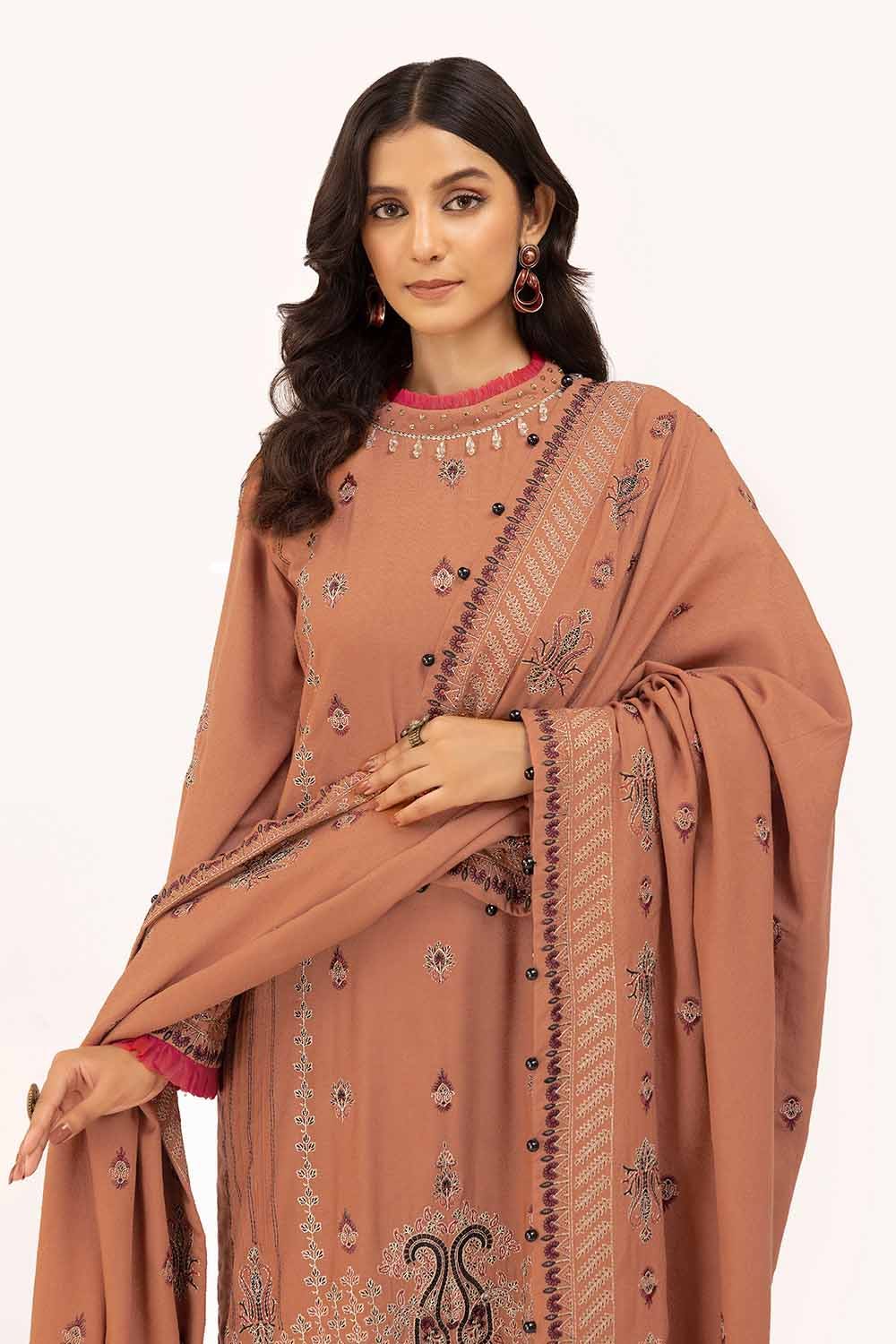 Gul Ahmed | Winter Collection 24 | Karandi Dupatta AY-42005 by Gul Ahmed - Designer Dress - Type: Ladies Clothes - Available at Libayah - 100% Original