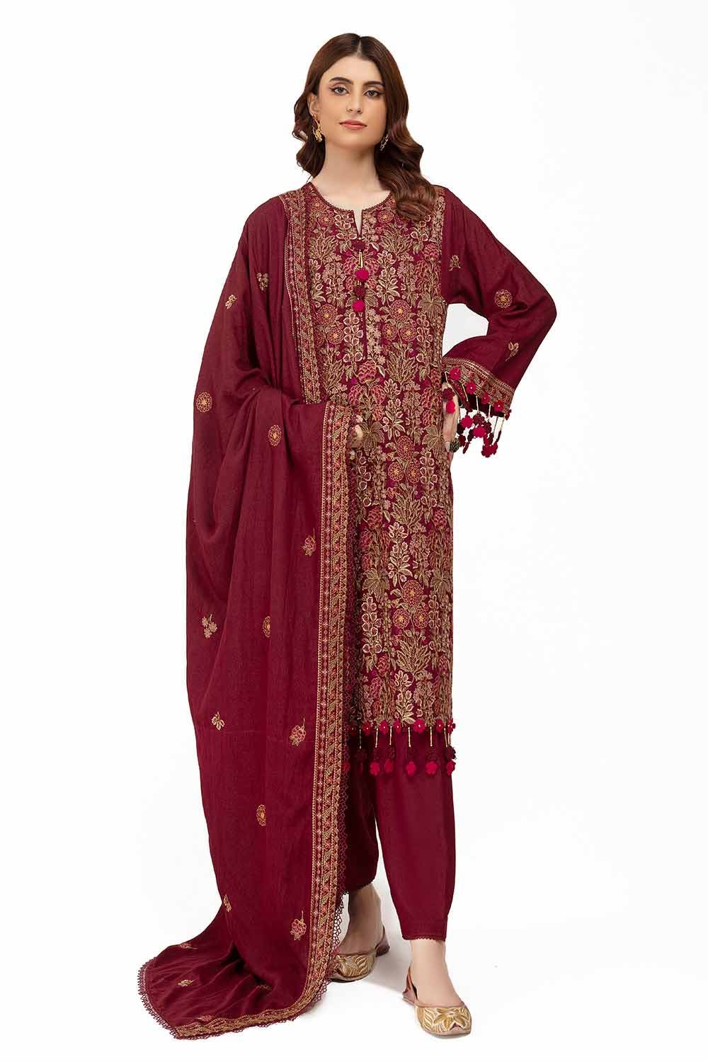 Gul Ahmed | Winter Collection 24 | Karandi Dupatta AY-42006 by Gul Ahmed - Designer Dress - Type: Ladies Clothes - Available at Libayah - 100% Original