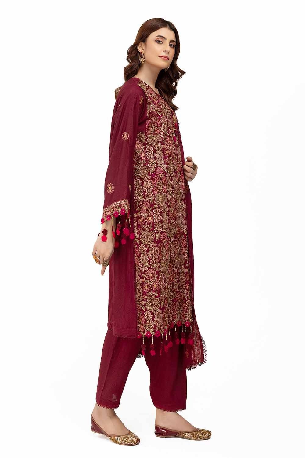 Gul Ahmed | Winter Collection 24 | Karandi Dupatta AY-42006 by Gul Ahmed - Designer Dress - Type: Ladies Clothes - Available at Libayah - 100% Original