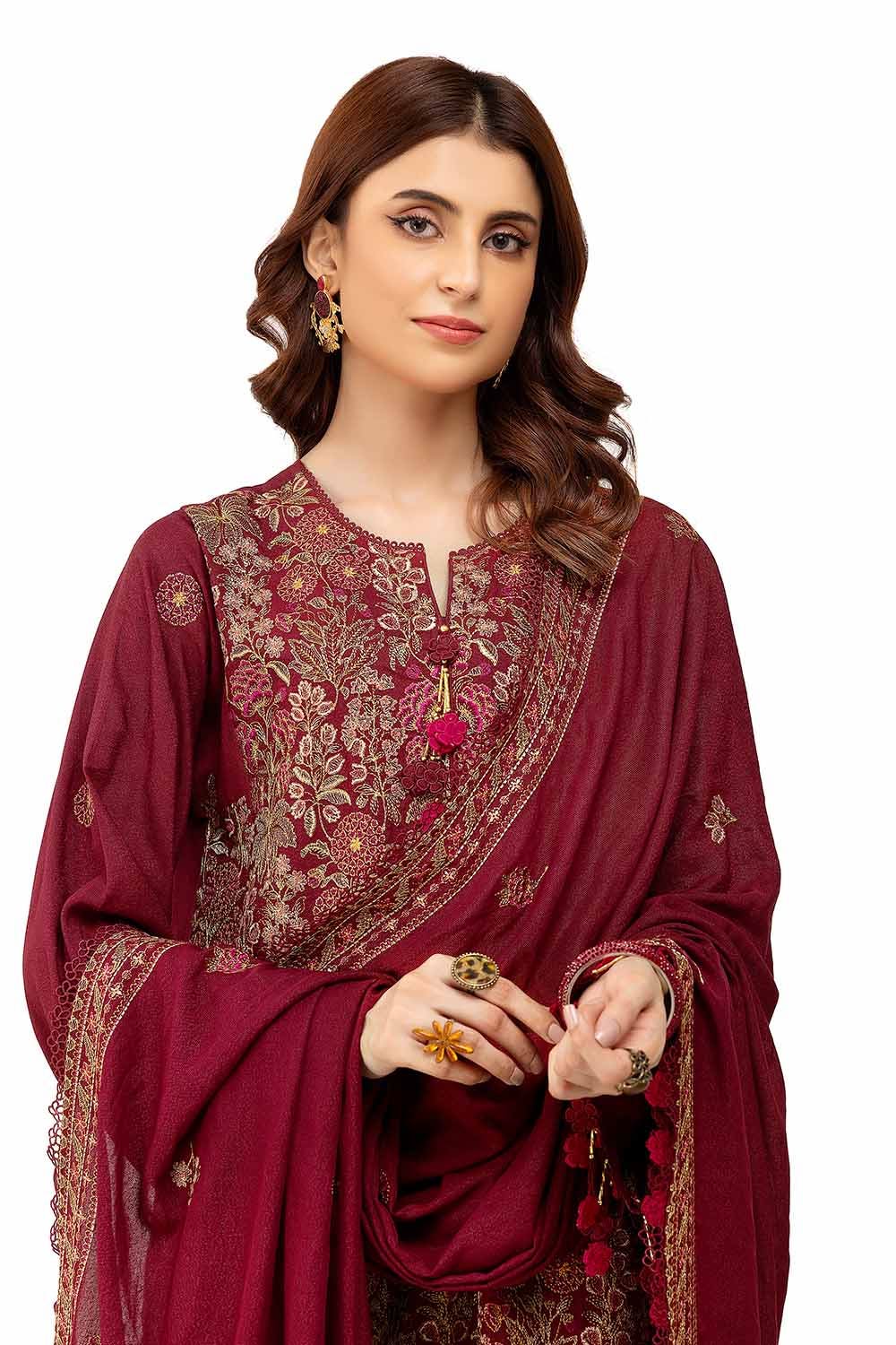 Gul Ahmed | Winter Collection 24 | Karandi Dupatta AY-42006 by Gul Ahmed - Designer Dress - Type: Ladies Clothes - Available at Libayah - 100% Original