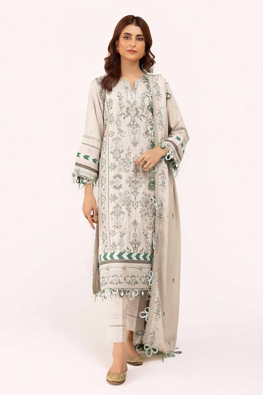 Gul Ahmed | Winter Collection 24 | Karandi Dupatta AY-42007 by Gul Ahmed - Designer Dress - Type: Ladies Clothes - Available at Libayah - 100% Original