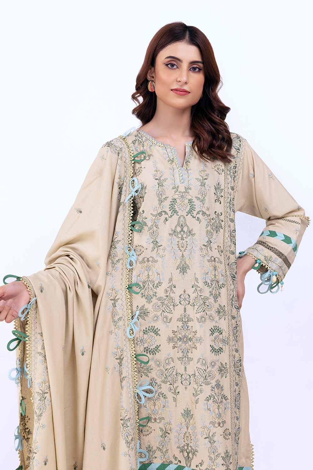 Gul Ahmed | Winter Collection 24 | Karandi Dupatta AY-42007 by Gul Ahmed - Designer Dress - Type: Ladies Clothes - Available at Libayah - 100% Original