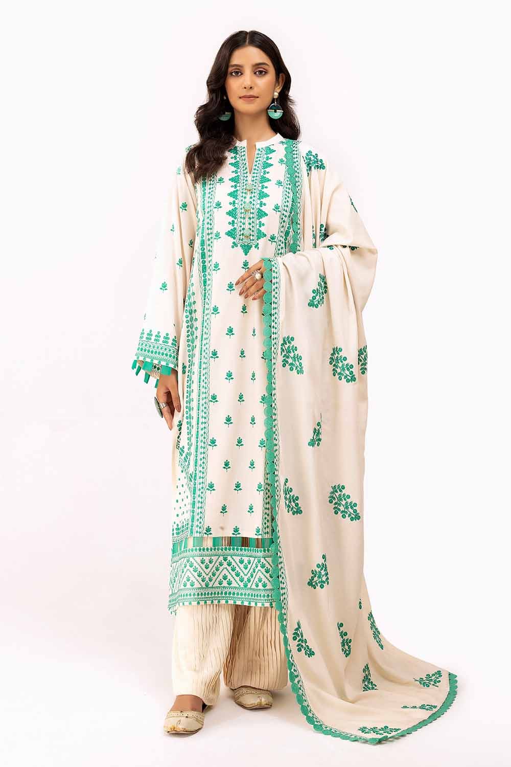 Gul Ahmed | Winter Collection 24 | Karandi Dupatta AY-42008 by Gul Ahmed - Designer Dress - Type: Ladies Clothes - Available at Libayah - 100% Original