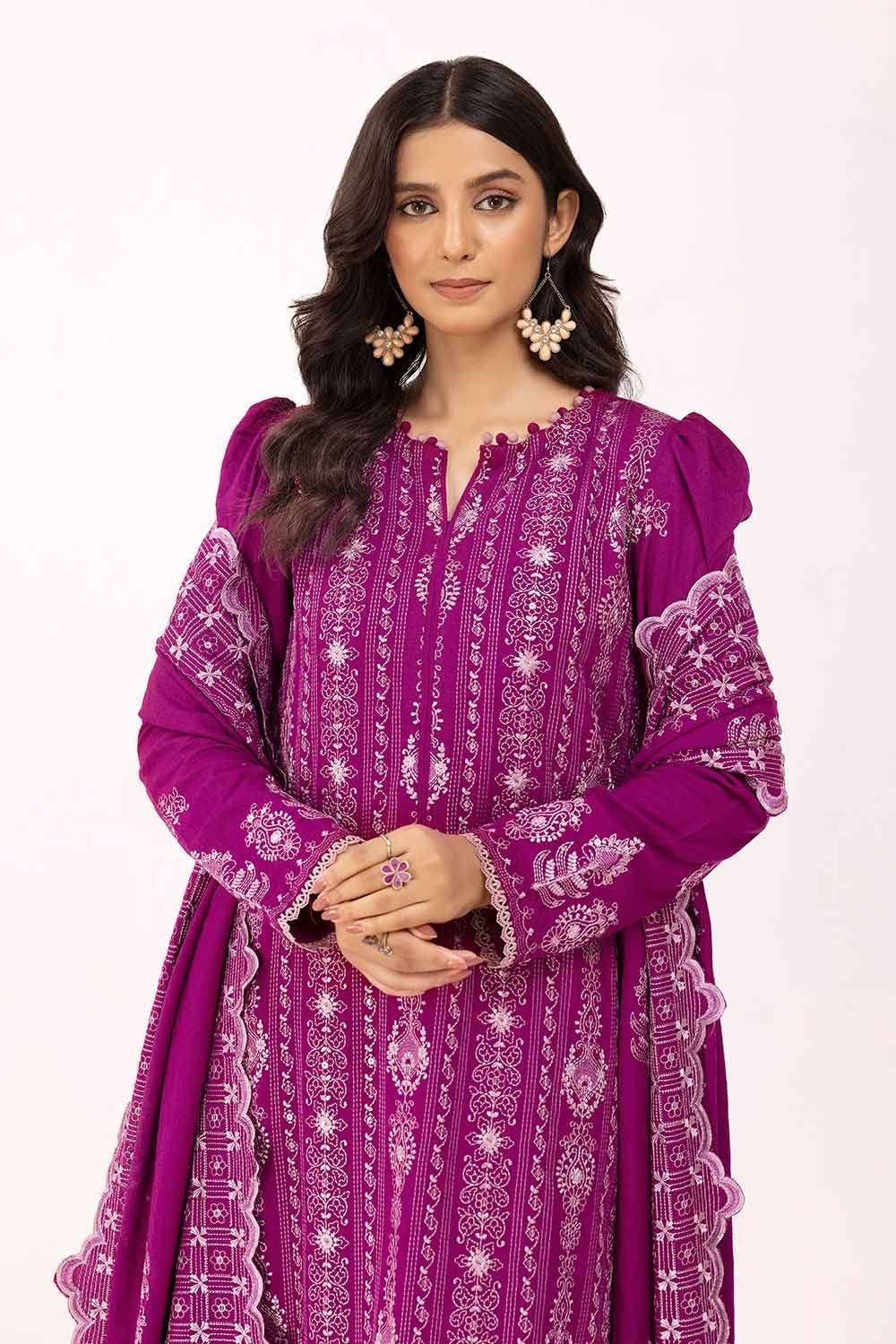 Gul Ahmed | Winter Collection 24 | Karandi Dupatta AY-42009 by Gul Ahmed - Designer Dress - Type: Ladies Clothes - Available at Libayah - 100% Original