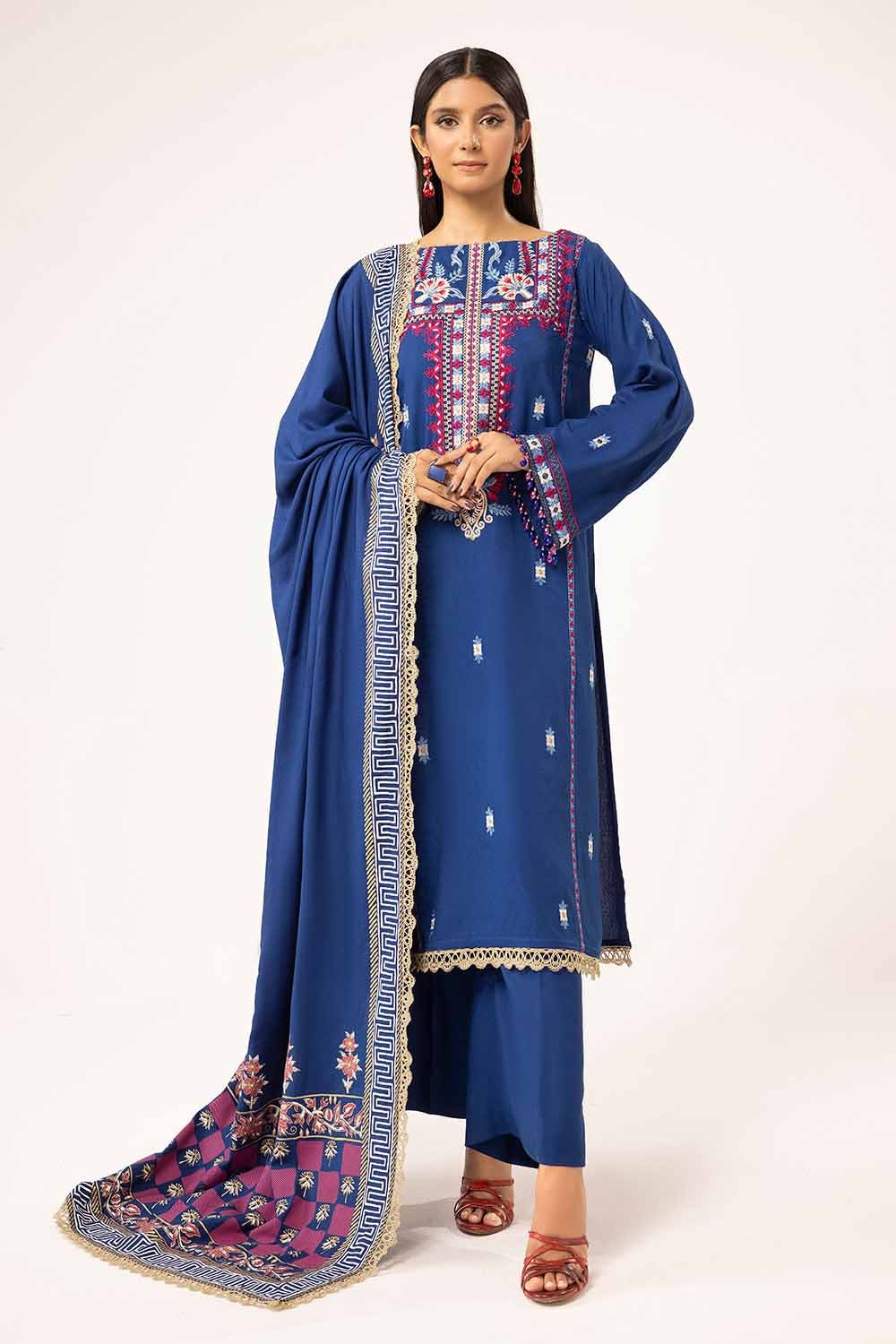 Gul Ahmed | Winter Collection 24 | Karandi Dupatta AY-42010 by Gul Ahmed - Designer Dress - Type: Ladies Clothes - Available at Libayah - 100% Original