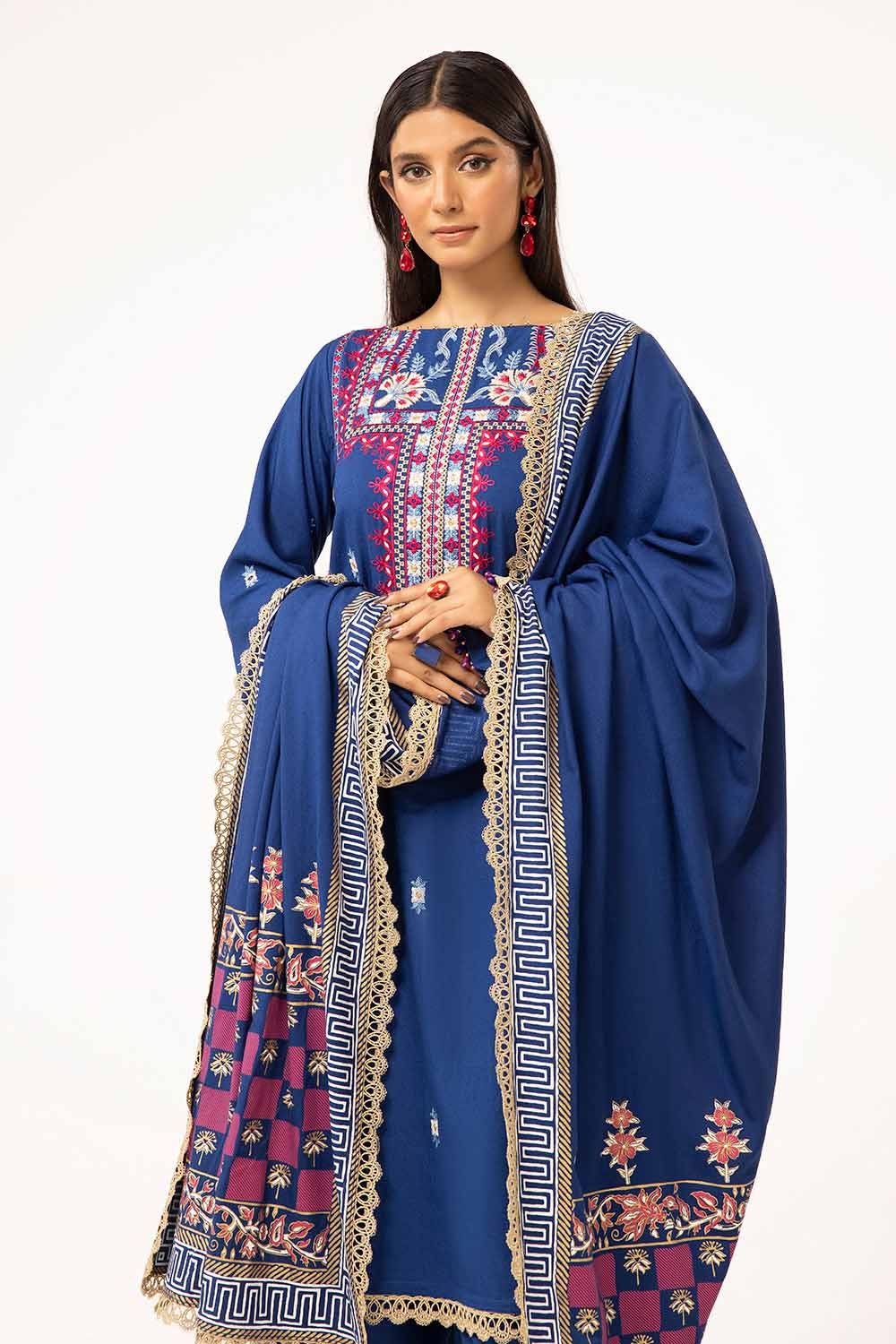 Gul Ahmed | Winter Collection 24 | Karandi Dupatta AY-42010 by Gul Ahmed - Designer Dress - Type: Ladies Clothes - Available at Libayah - 100% Original