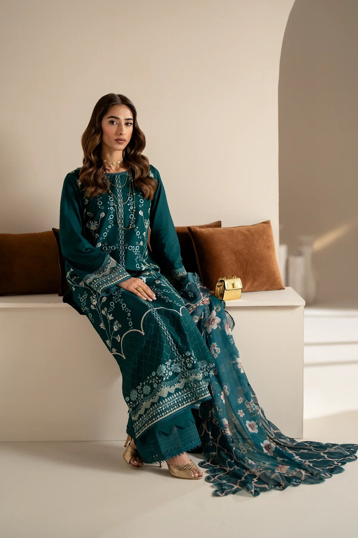 Azzal | Aghaaz Luxury Lawn | Mehr by Azzal - Designer Dress - Type: Ladies Clothes - Available at Libayah - 100% Original