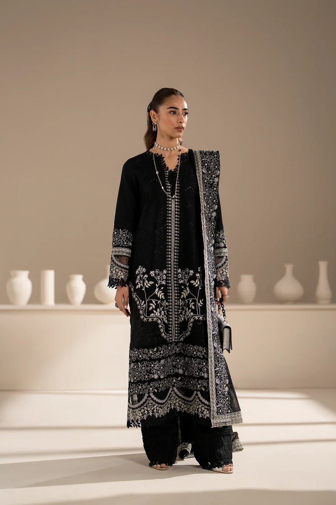 Azzal | Aghaaz Luxury Lawn | Siyah by Azzal - Designer Dress - Type: Ladies Clothes - Available at Libayah - 100% Original