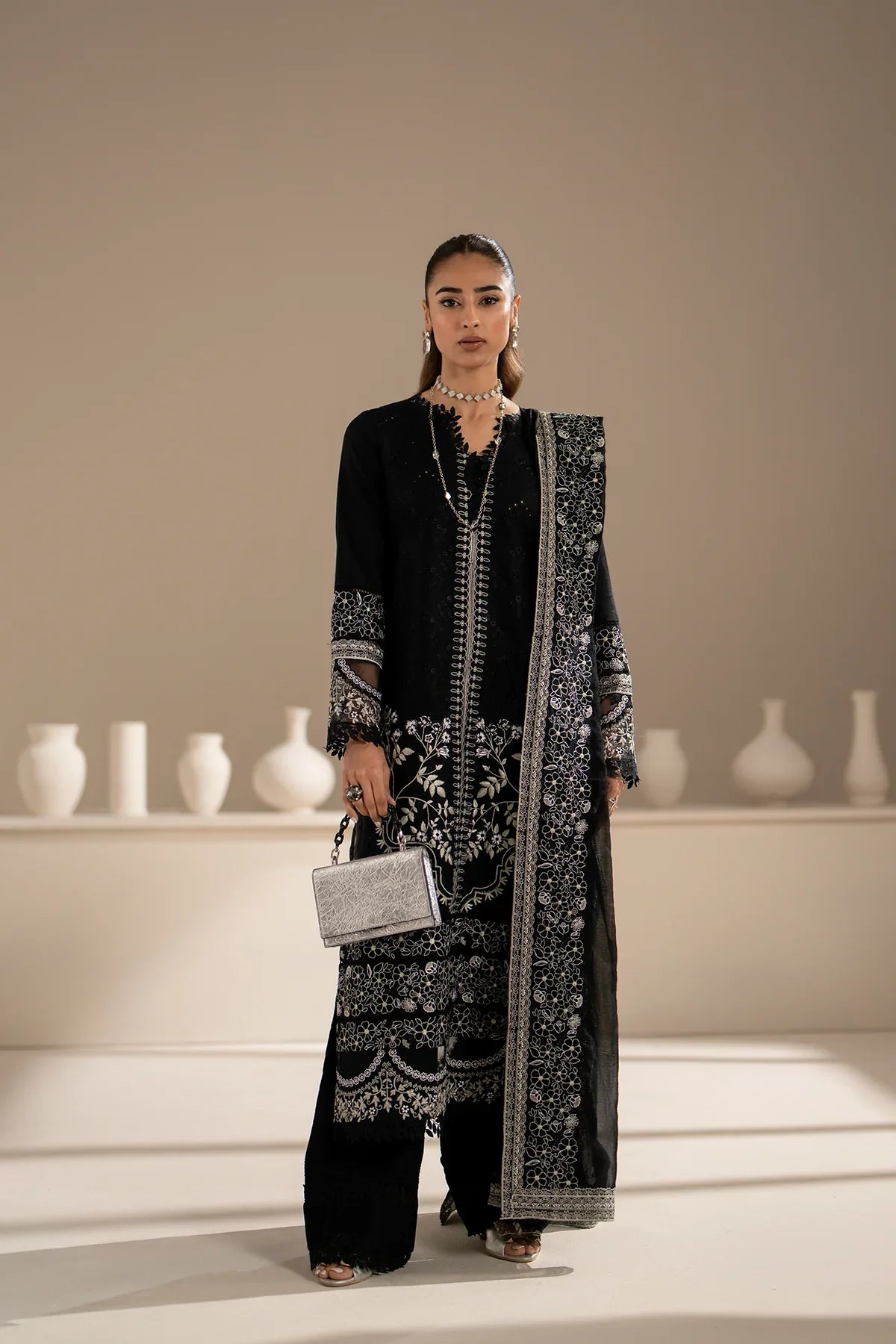 Azzal | Aghaaz Luxury Lawn | Siyah by Azzal - Designer Dress - Type: Ladies Clothes - Available at Libayah - 100% Original