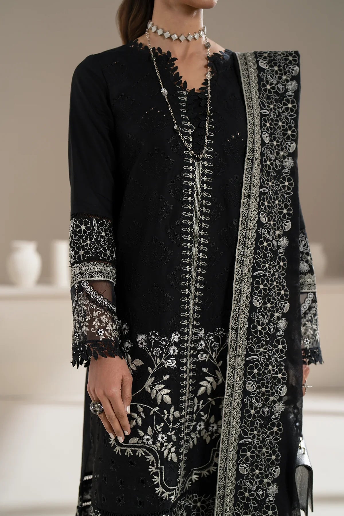Azzal | Aghaaz Luxury Lawn | Siyah by Azzal - Designer Dress - Type: Ladies Clothes - Available at Libayah - 100% Original