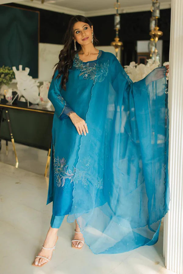 Jeem | Luxury Pret | AZURE TEAL by Jeem - Designer Dress - Type: Ladies Clothes - Available at Libayah - 100% Original
