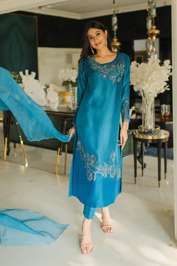 Jeem | Luxury Pret | AZURE TEAL by Jeem - Designer Dress - Type: Ladies Clothes - Available at Libayah - 100% Original