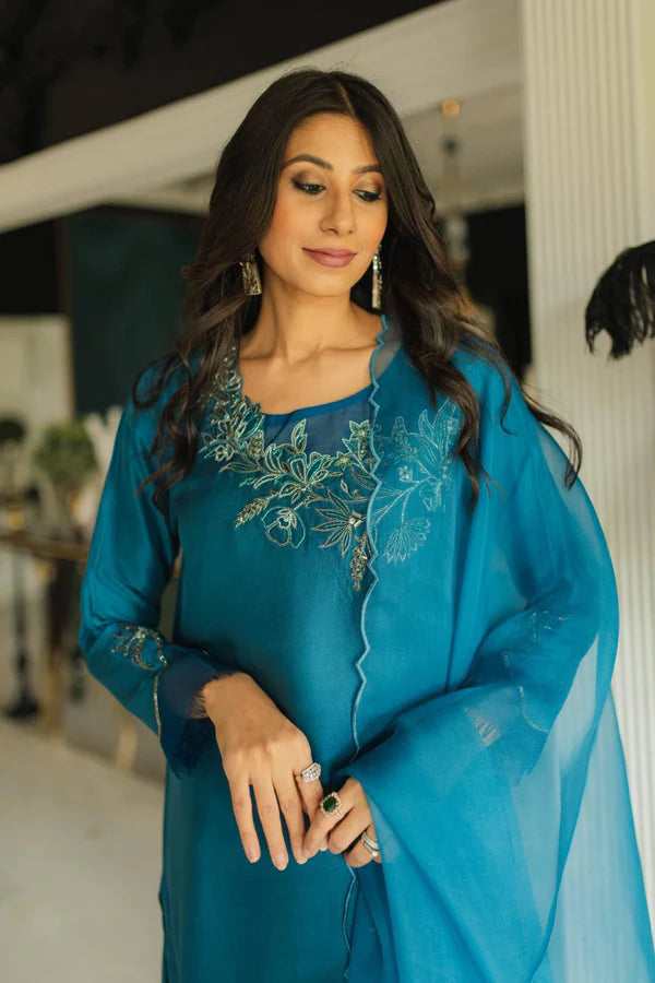 Jeem | Luxury Pret | AZURE TEAL by Jeem - Designer Dress - Type: Ladies Clothes - Available at Libayah - 100% Original