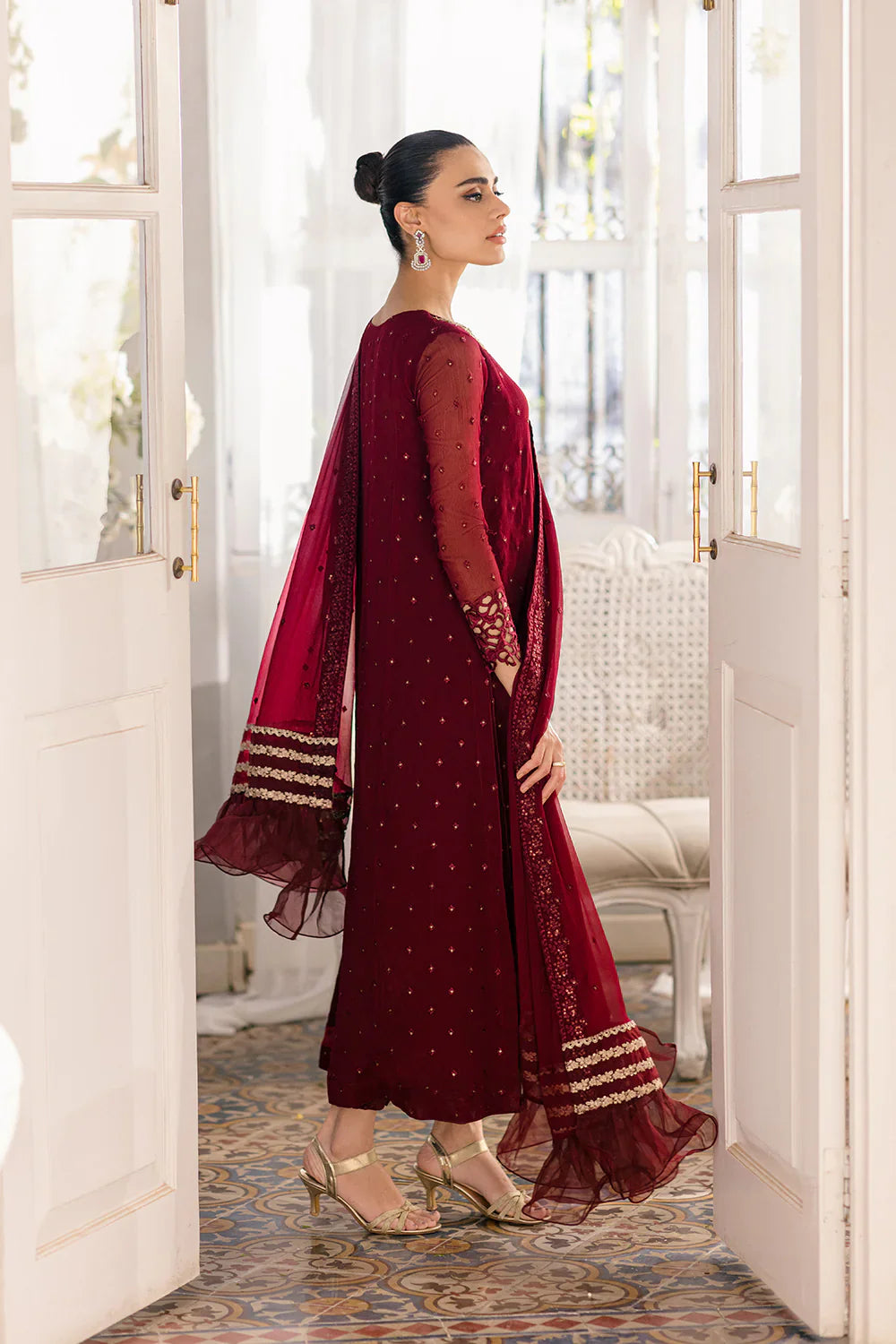 Azure | Ensembles Embroidered Formals | Garnet Glam by Azure - Designer Dress - Type: Ladies Clothes - Available at Libayah - 100% Original
