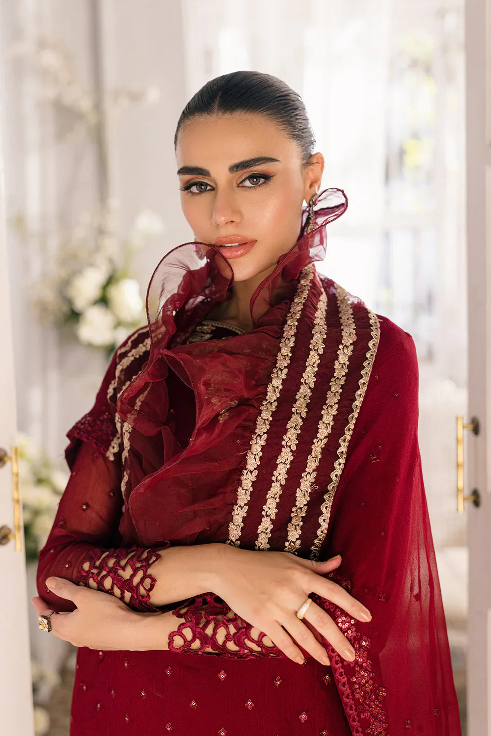 Azure | Ensembles Embroidered Formals | Garnet Glam by Azure - Designer Dress - Type: Ladies Clothes - Available at Libayah - 100% Original
