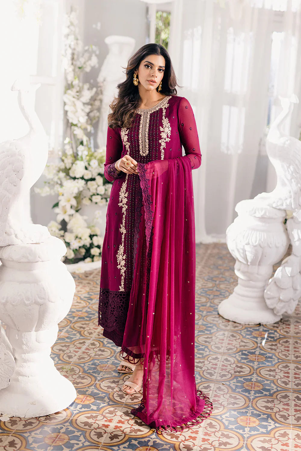 Azure | Ensembles Embroidered Formals | Merlot Muse by Azure - Designer Dress - Type: Ladies Clothes - Available at Libayah - 100% Original