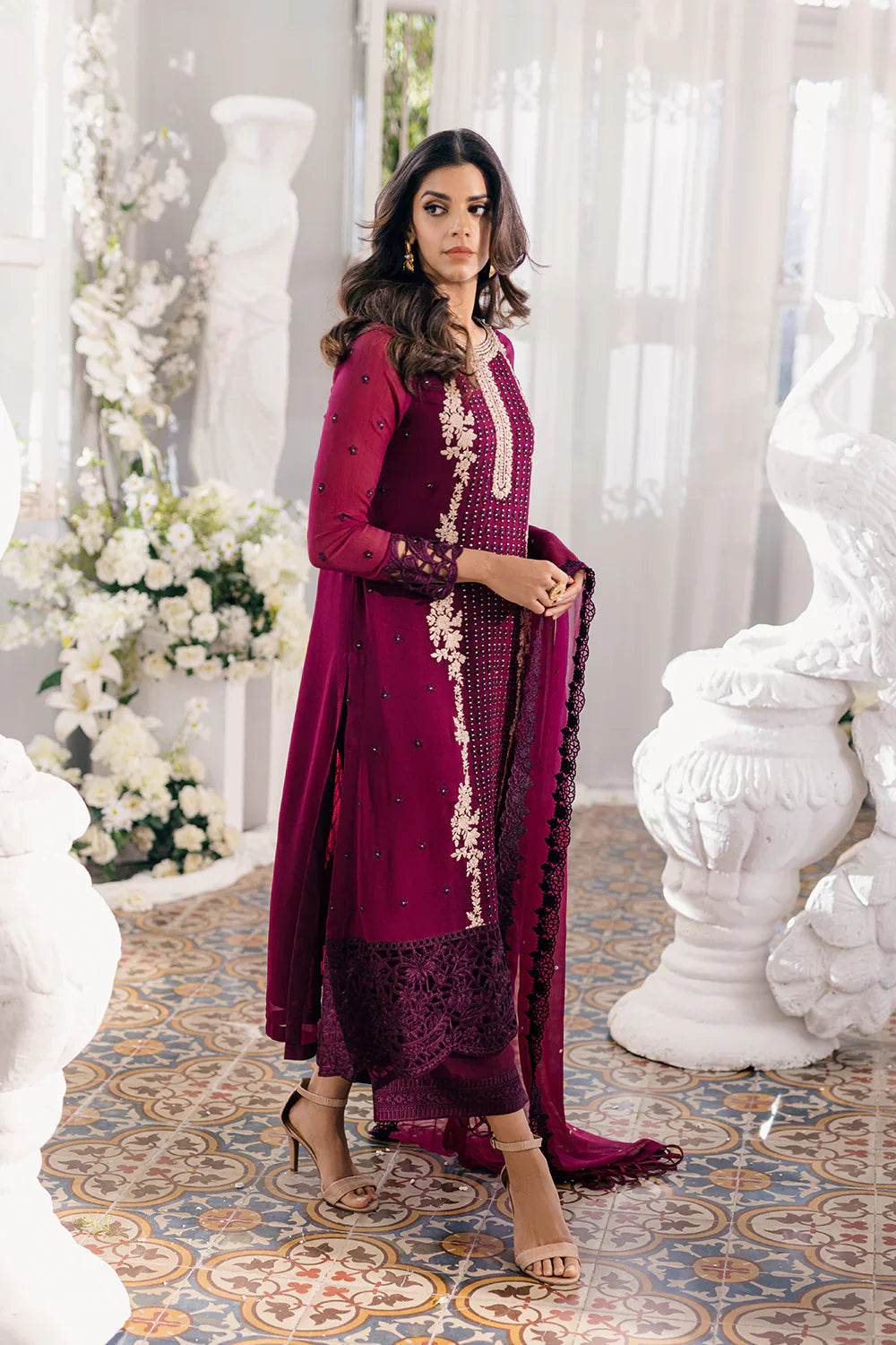Azure | Ensembles Embroidered Formals | Merlot Muse by Azure - Designer Dress - Type: Ladies Clothes - Available at Libayah - 100% Original