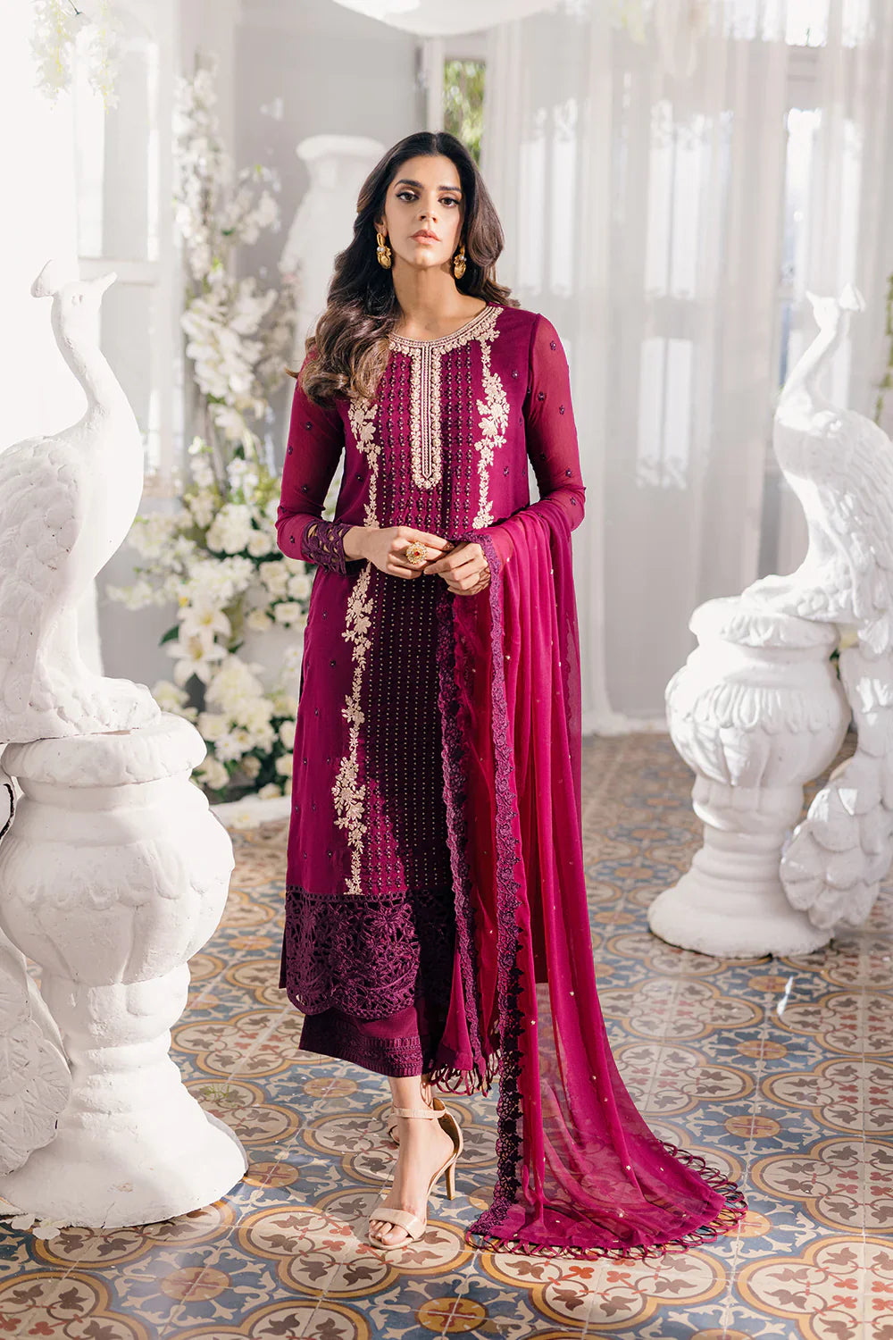 Azure | Ensembles Embroidered Formals | Merlot Muse by Azure - Designer Dress - Type: Ladies Clothes - Available at Libayah - 100% Original
