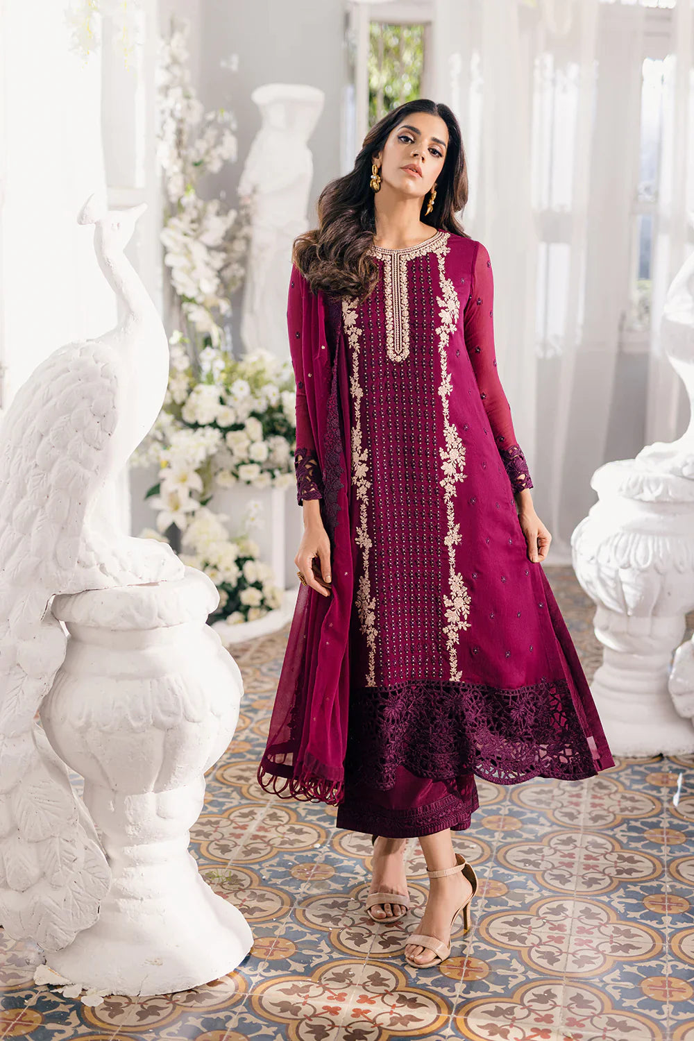 Azure | Ensembles Embroidered Formals | Merlot Muse by Azure - Designer Dress - Type: Ladies Clothes - Available at Libayah - 100% Original