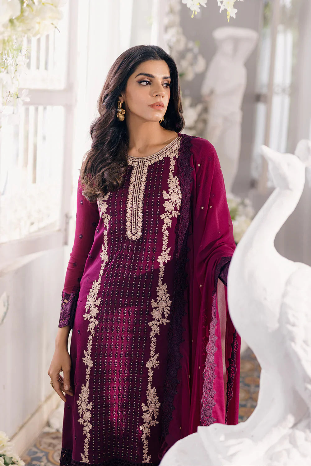 Azure | Ensembles Embroidered Formals | Merlot Muse by Azure - Designer Dress - Type: Ladies Clothes - Available at Libayah - 100% Original