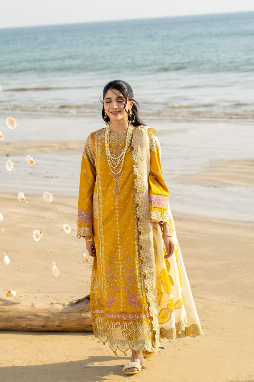 Aabyaan | Saagar Luxury Lawn 25 | ZIYANA (AS-05) by Aabyaan - Designer Dress - Type: Ladies Clothes - Available at Libayah - 100% Original