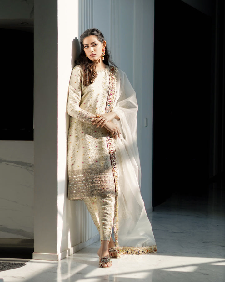 Zar | Formals Wear | Off White by Zar - Designer Dress - Type: Ladies Clothes - Available at Libayah - 100% Original