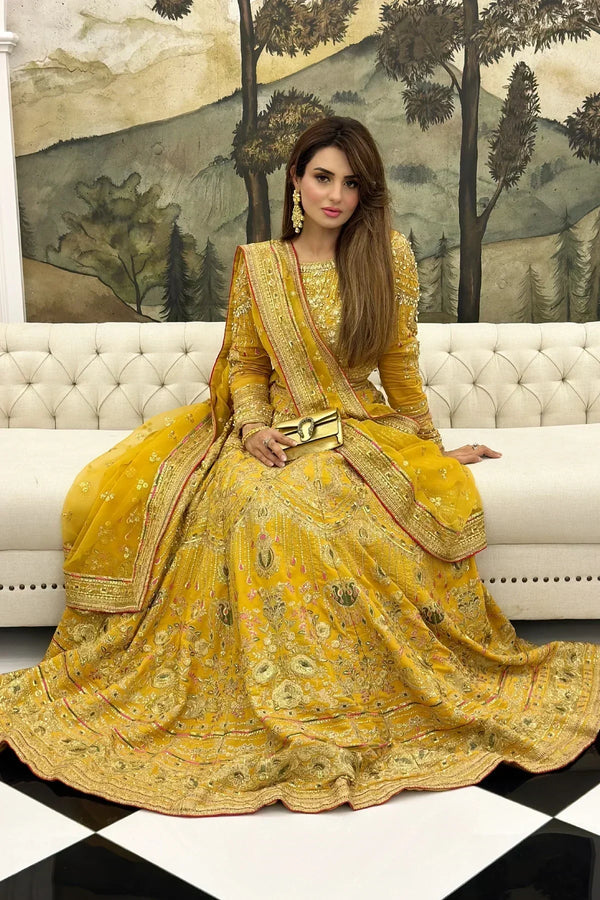 Erum Khan | Jahan Wedding 23 | Basanti by Erum Khan - Designer Dress  - Type : Wedding Dress - Available at Libayah - 100% Original 