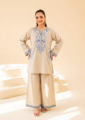 Faiza Faisal | FNF Cords Edit |BEIGE COBALT by Faiza Faisal - Designer Dress  - Type : Ladies Clothes - Available at Libayah - 100% Original 