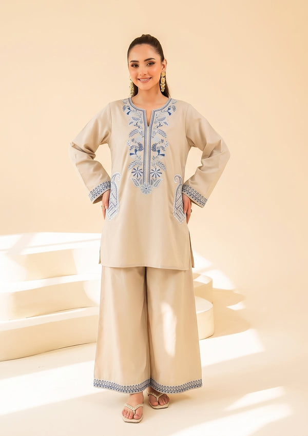 Faiza Faisal | FNF Cords Edit |BEIGE COBALT by Faiza Faisal - Designer Dress  - Type : Ladies Clothes - Available at Libayah - 100% Original 