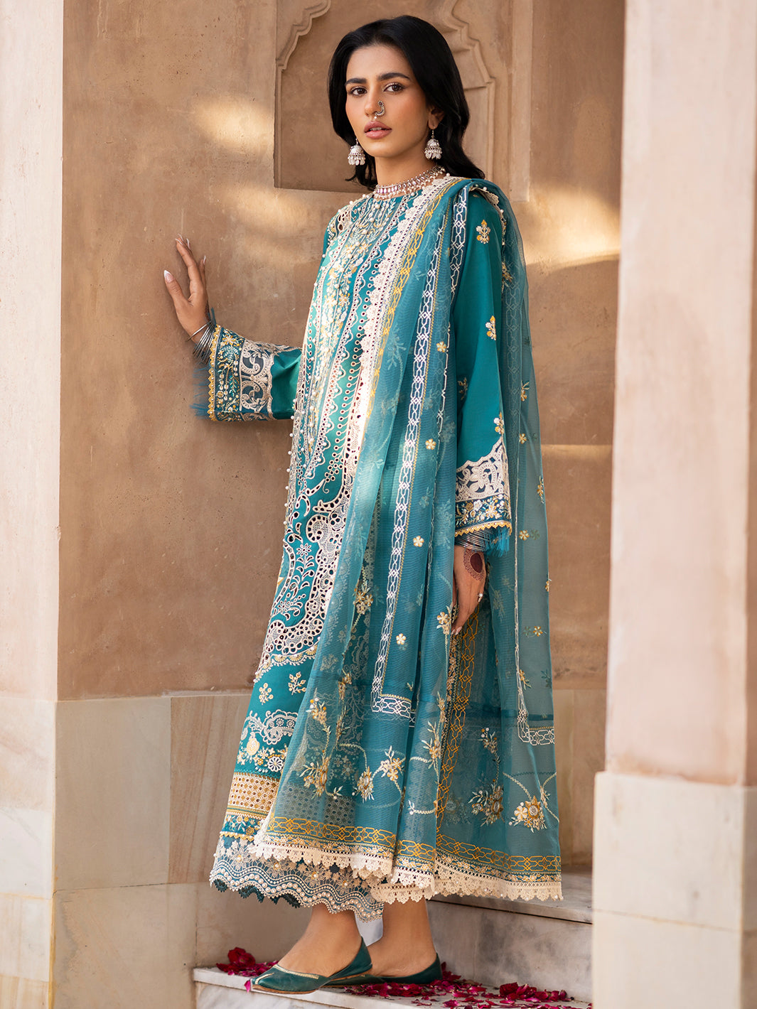 Binilyas | Dilbaro Embroidered Festive Lawn 24 | 404-B by Bin Ilyas - Designer Dress - Type: Ladies Clothes - Available at Libayah - 100% Original