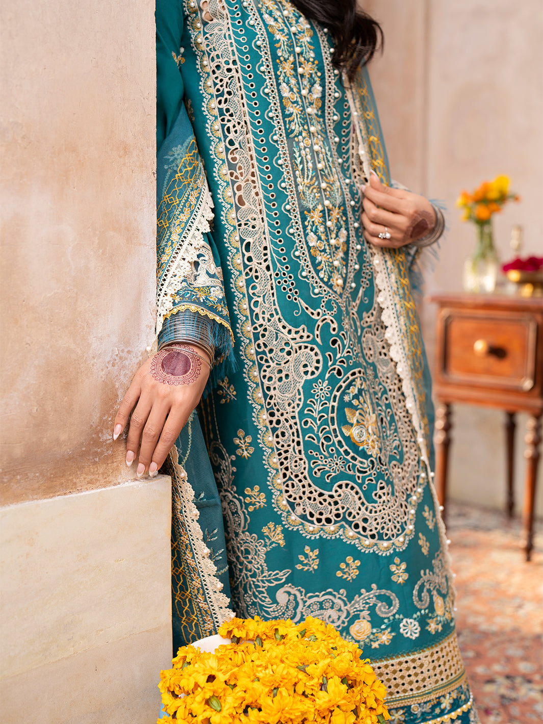 Binilyas | Dilbaro Embroidered Festive Lawn 24 | 404-B by Bin Ilyas - Designer Dress - Type: Ladies Clothes - Available at Libayah - 100% Original