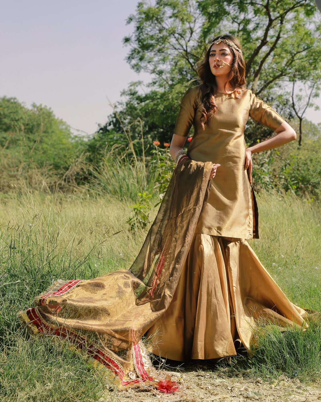 Zar | Gharara Formals | Brown by Zar - Designer Dress - Type: Ladies Clothes - Available at Libayah - 100% Original