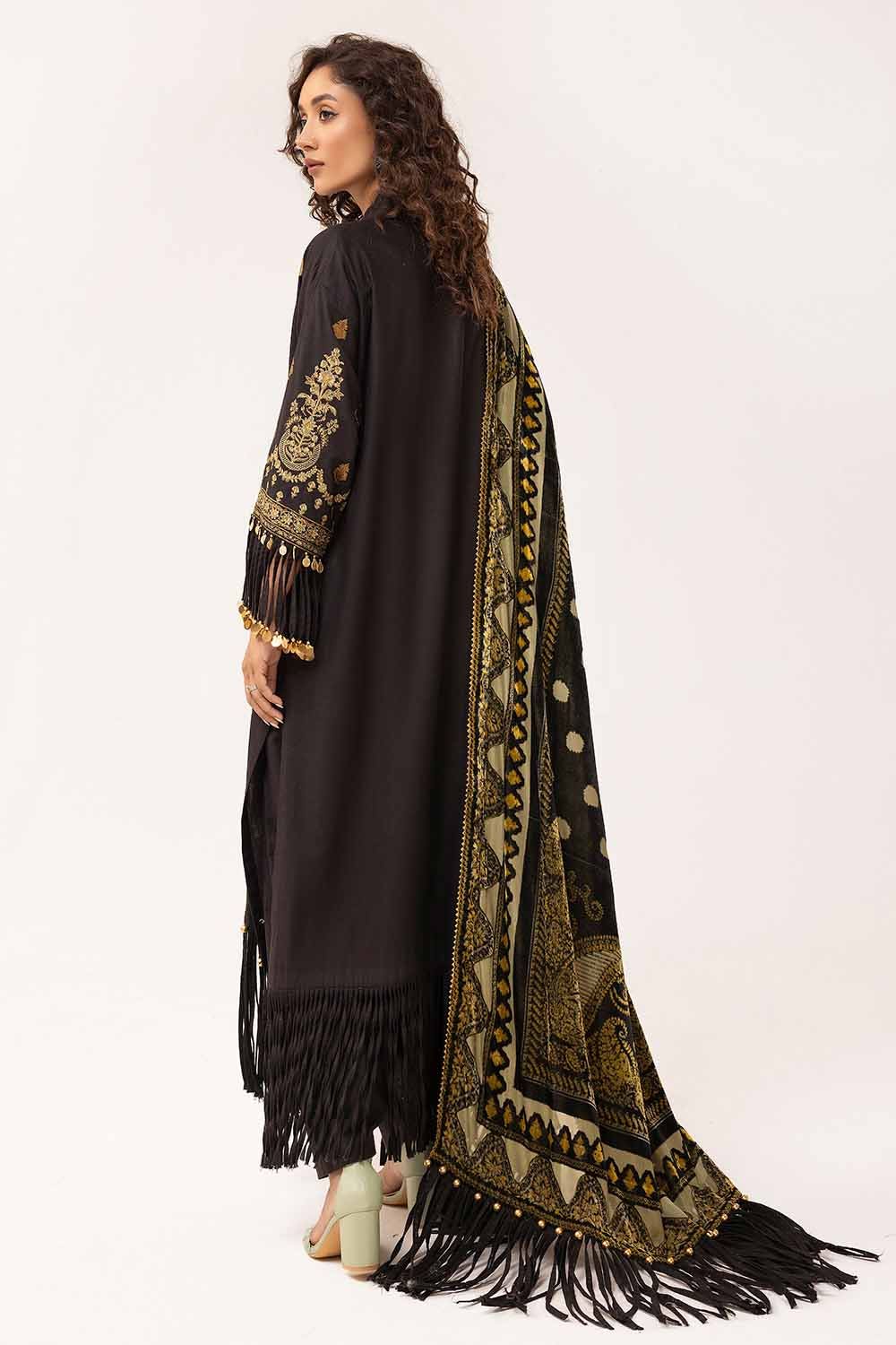 Gul Ahmed | Winter Collection 24 | Burnout Velvet Dupatta BVL-42002 by Gul Ahmed - Designer Dress - Type: Ladies Clothes - Available at Libayah - 100% Original