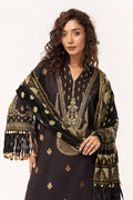 Gul Ahmed | Winter Collection 24 | Burnout Velvet Dupatta BVL-42002 by Gul Ahmed - Designer Dress - Type: Ladies Clothes - Available at Libayah - 100% Original