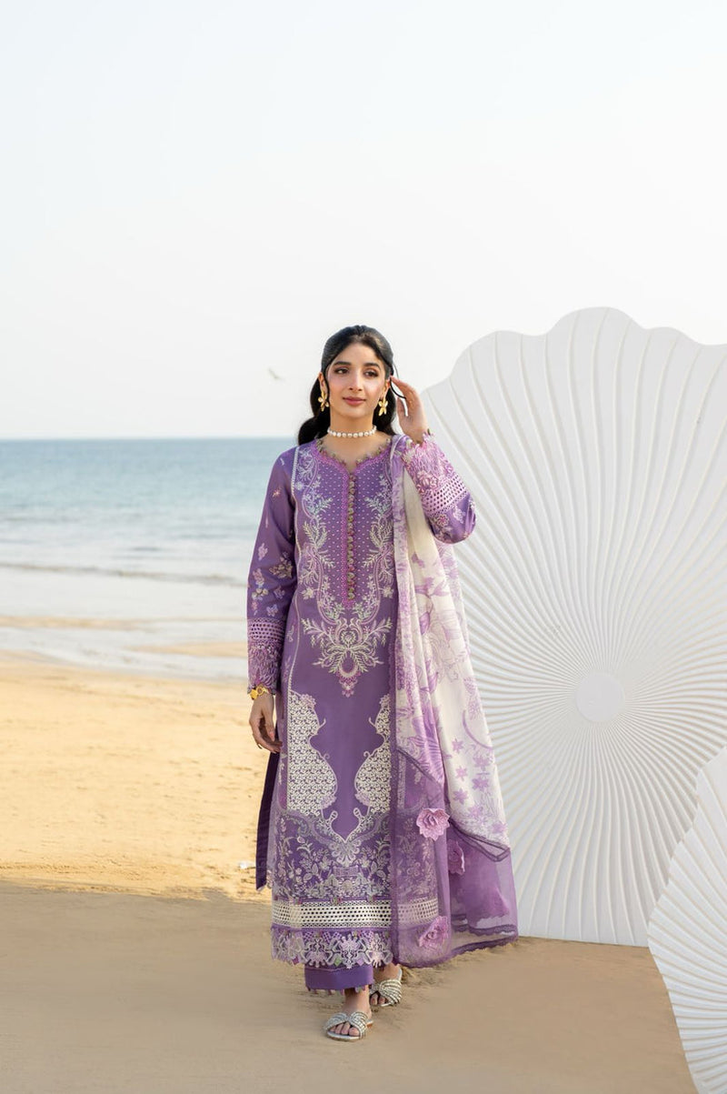 Aabyaan | Saagar Luxury Lawn 25 | ZARQA (AS-01) by Aabyaan - Designer Dress - Type: Ladies Clothes - Available at Libayah - 100% Original