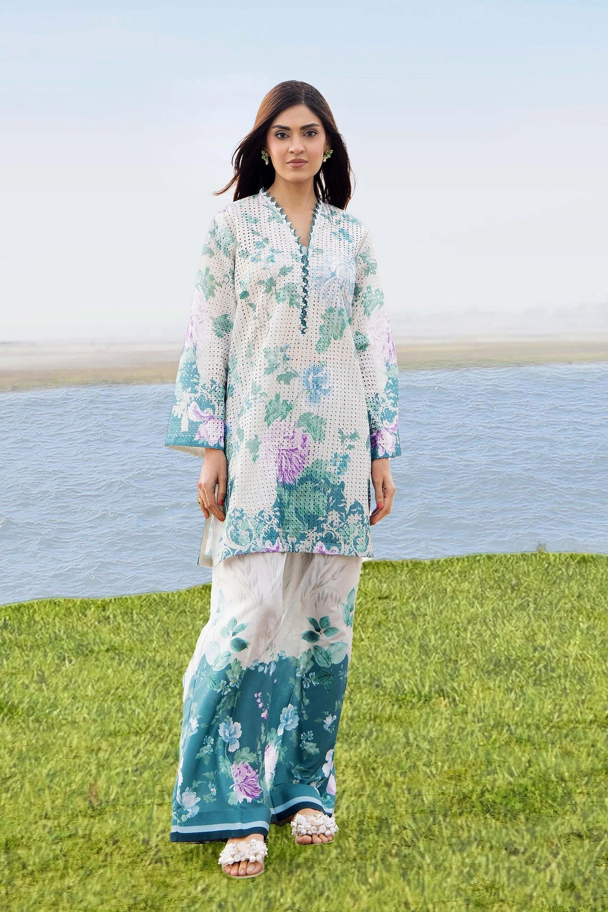 Adans Libas | Embrodiered Co Ord Sets | 4081 by Adans Libas - Designer Dress  - Type : Ladies Clothes - Available at Libayah - 100% Original 