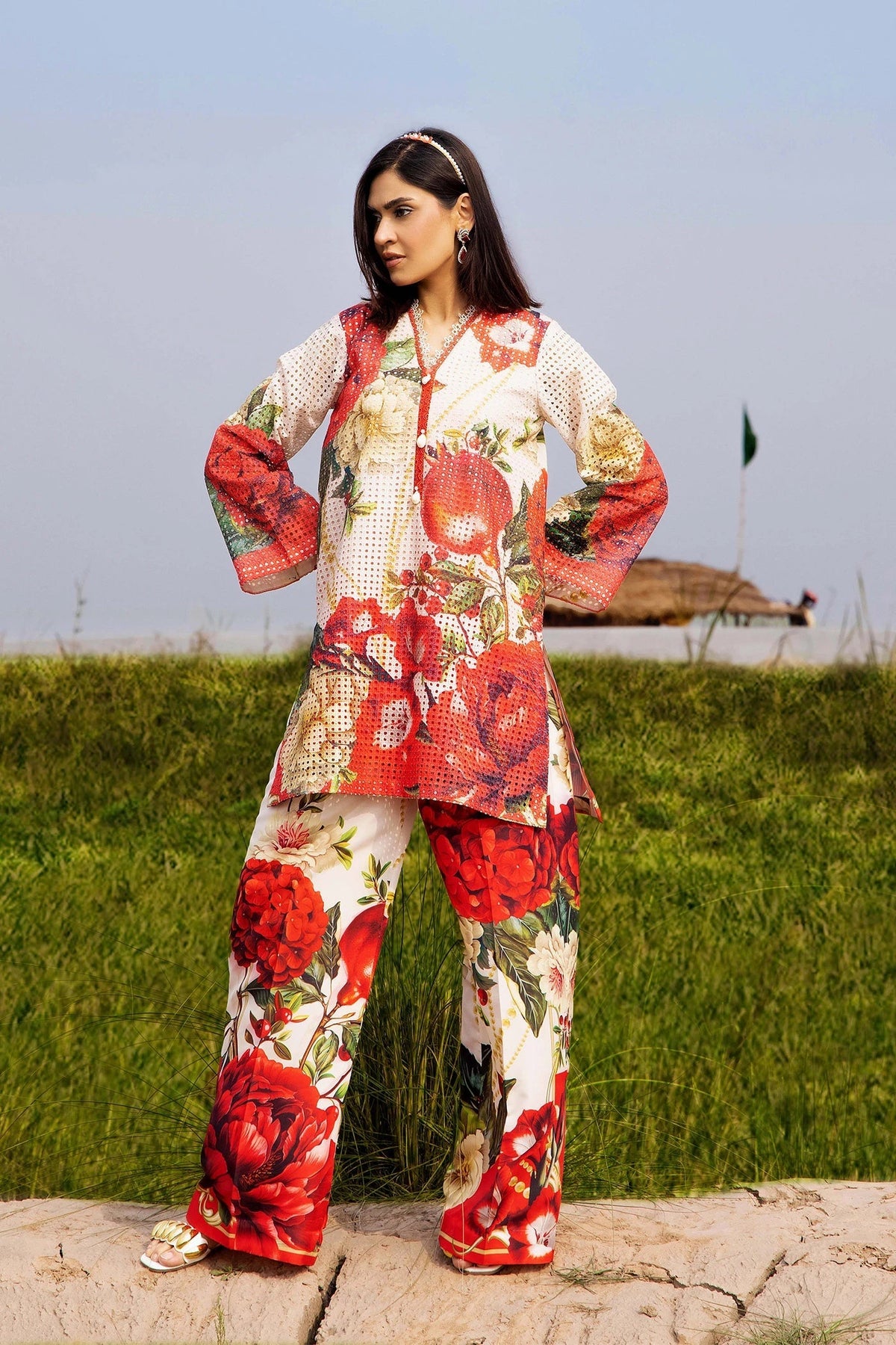 Adans Libas | Embrodiered Co Ord Sets | 4086 by Adans Libas - Designer Dress  - Type : Ladies Clothes - Available at Libayah - 100% Original 